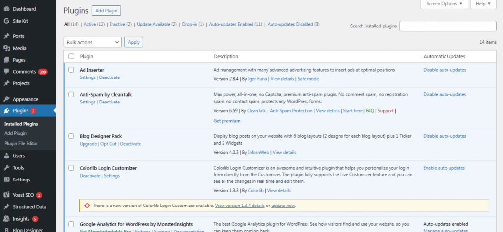 dashboard wordpress-mudabersahaja